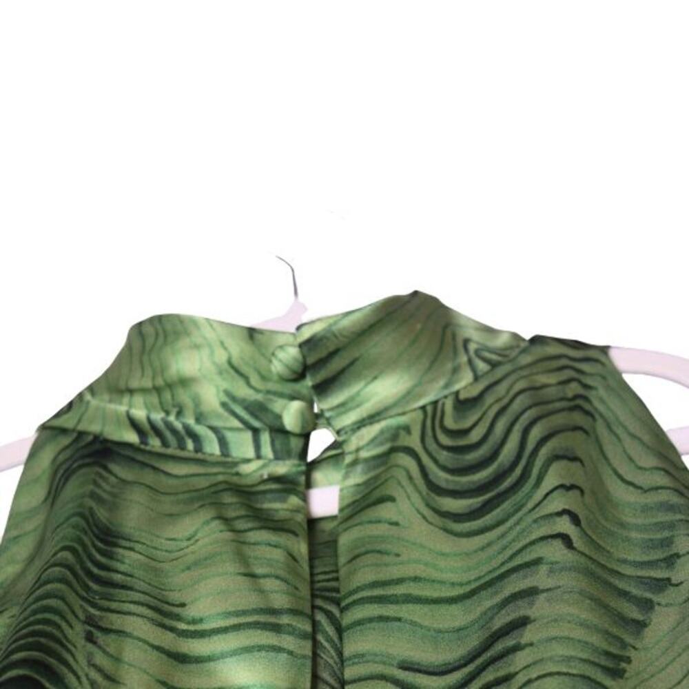 Santorelli silk sleeveless blouse green high neck Italy 40 size 4 NWT - Picture 4 of 11